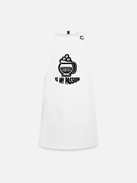 Coffee Coffee Cup Caffeine Gift Coffee Bean - Children's Apron - white - Front