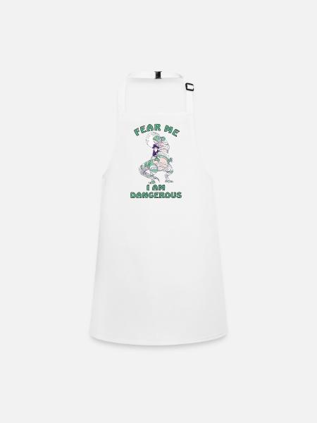 dangereux dinosaure T. rex - Tablier Enfant - blanc - Devant