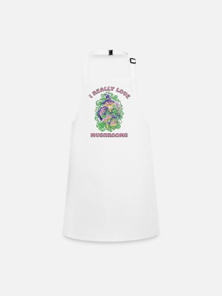 Magician loves magic mushrooms - Children's Apron - white - Front