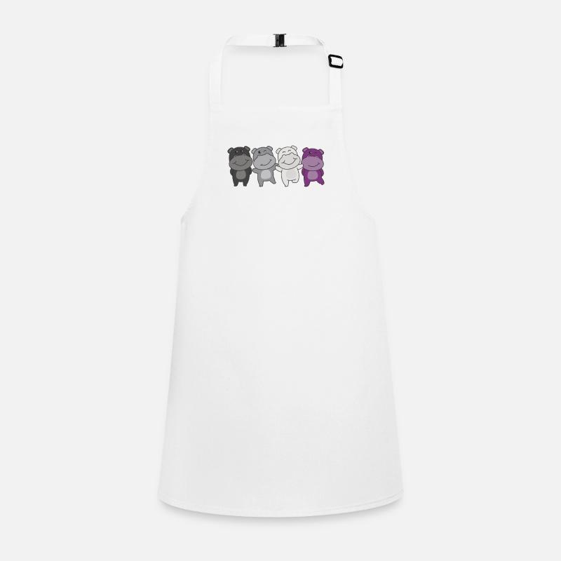 Asexual Flag Pride LGBTQ Mignon Hippopotame Tablier Enfant