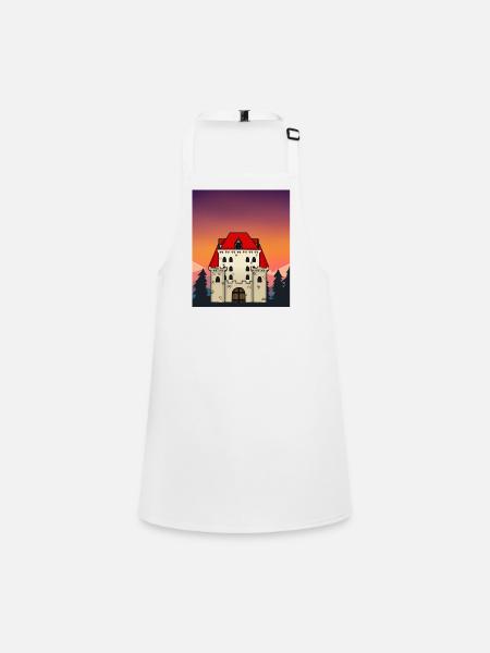 Château Château Moyen Age Personnage de conte de fées - Tablier Enfant - blanc - Devant