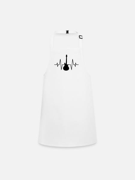 Rock Guitar Heartbeat - Children's Apron - white - Front
