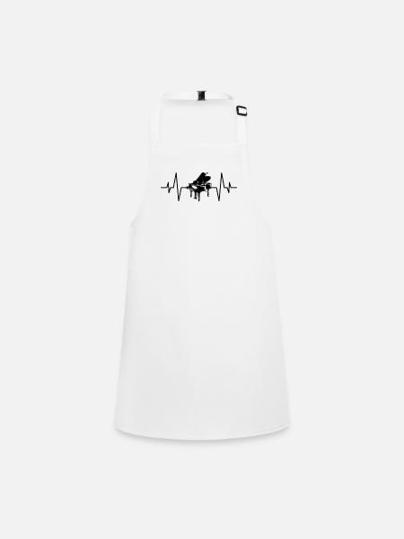 Piano Piano heartbeat - Children's Apron - white - Front