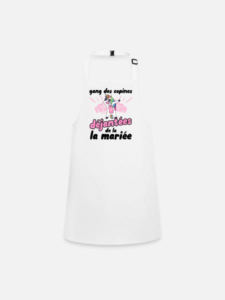 gang des copines déjantées de la futur mariée evjf - Tablier Enfant - blanc - Devant
