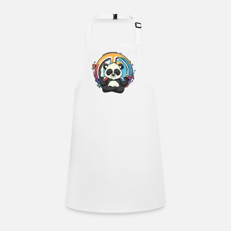 Hippie Panda Peace Sign Yoga Bear Hippies Pun Children's Apron