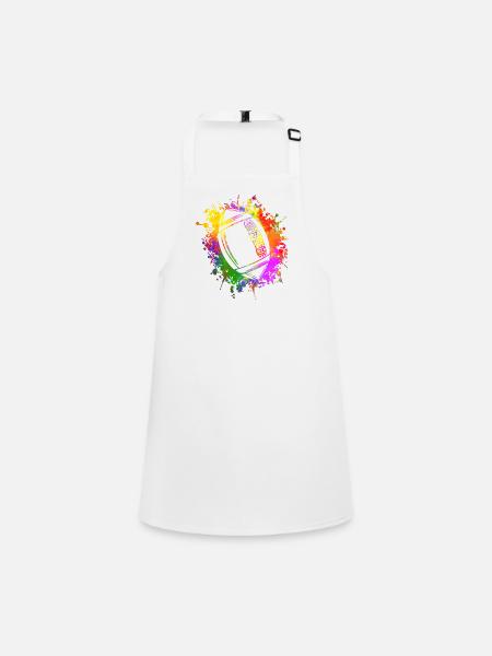 Colourful splashes of rugby football - Children's Apron - white - Front