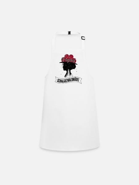 Original Black Forest Girl Black Forest Bollenhut - Children's Apron - white - Front