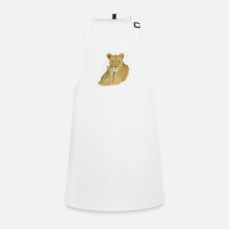 Lionne + Bébé - Gros Chat - Chat - Afrique Tablier Enfant