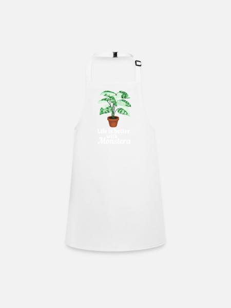 La vie est meilleure avec Monstera - Tablier Enfant - blanc - Devant