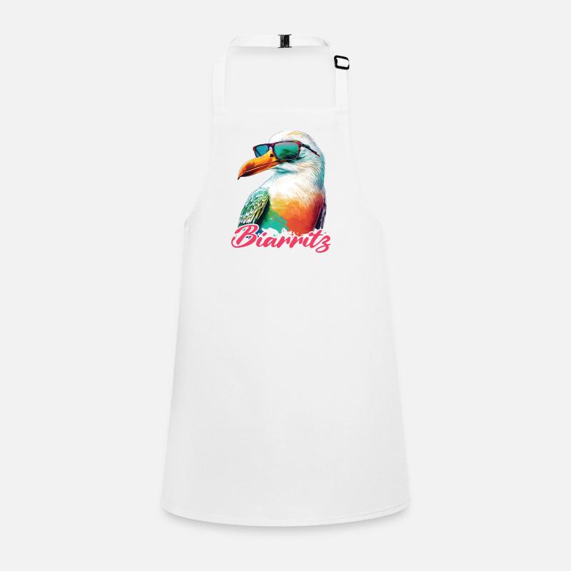 Biarritz holiday cool colorful seagull with sunglasses Children's Apron