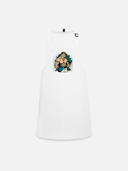 Boxer in comic style - Children's Apron - white - Front