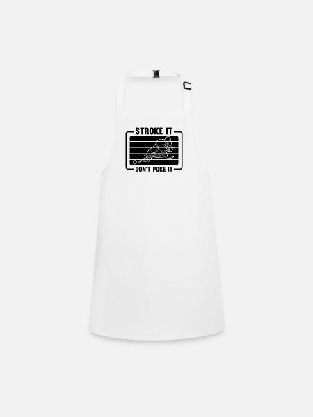 Stroke It Don't Poke It Retro Snooker Pool Player - Children's Apron - white - Front