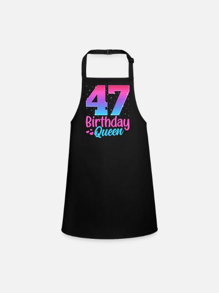 Anniversaire Queen 47 Geburtstag - Tablier Enfant - noir - Devant