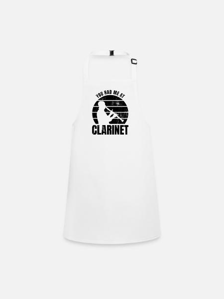 Clarinettiste Spruch - Tablier Enfant - blanc - Devant