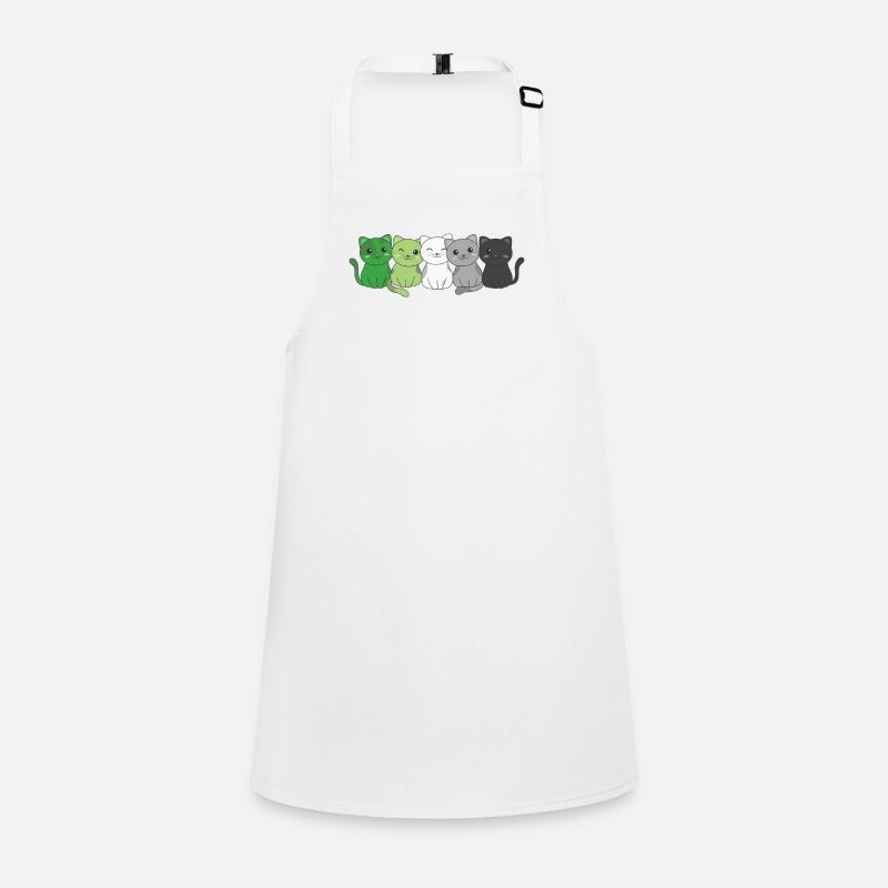 Aromantic Flag Non Binary Pride LGBTQ süße Katze Schürze für Kinder