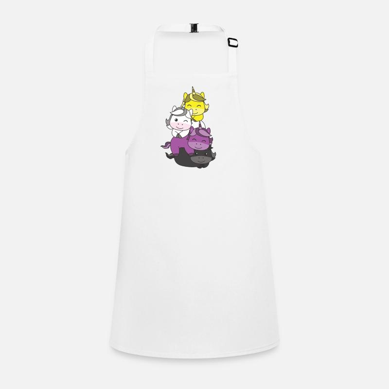 Nonbinary Flag Pride LGBTQ Cute Unicorn Stack Children's Apron