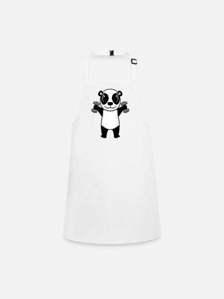 Panda Dumbbell Training Entraînement en force Fitness - Tablier Enfant - blanc - Devant