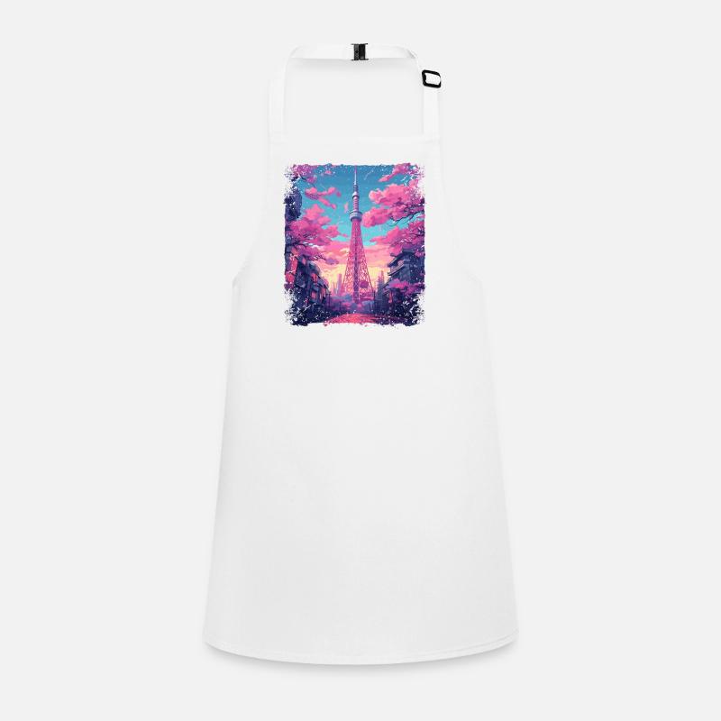 Vaporwave Aesthetic Skytree Tokyo Japanese Sight Children's Apron