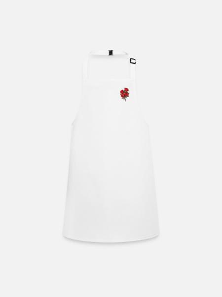 Rote Rosen Logo Patch Neuheit Hemd Blumen Liebhaber - Schürze für Kinder - Weiß - Vorne