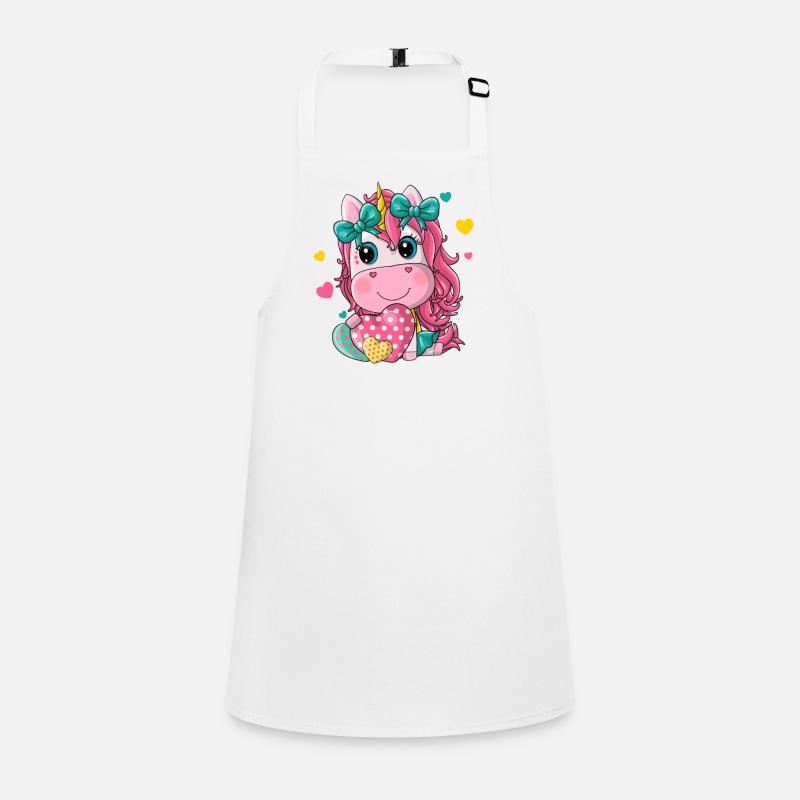 Einhornmädchen mit Herz Schürze für Kinder