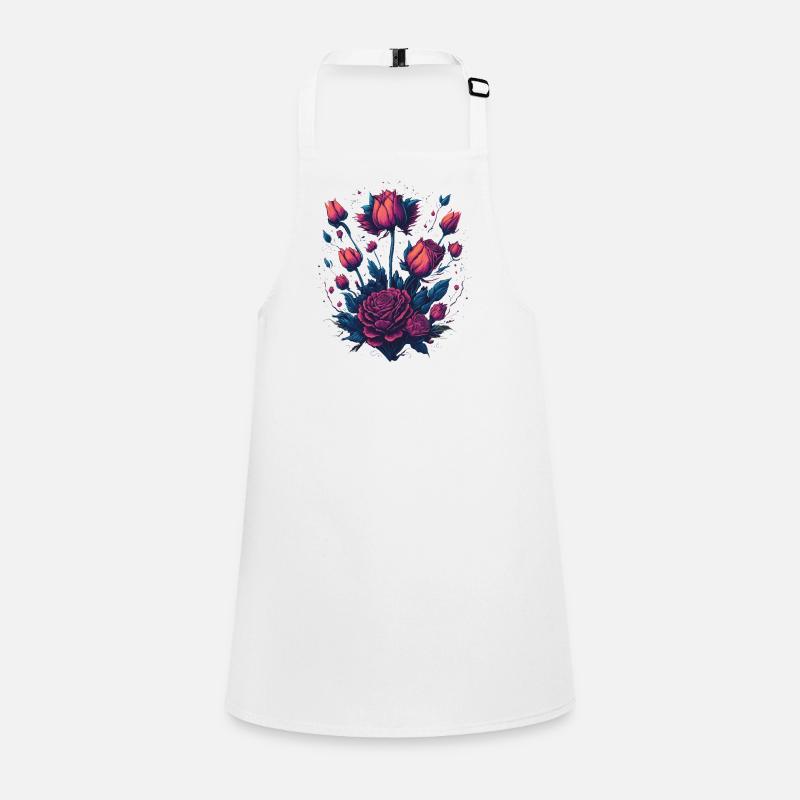 Rose shrub neon tattoo style Children's Apron
