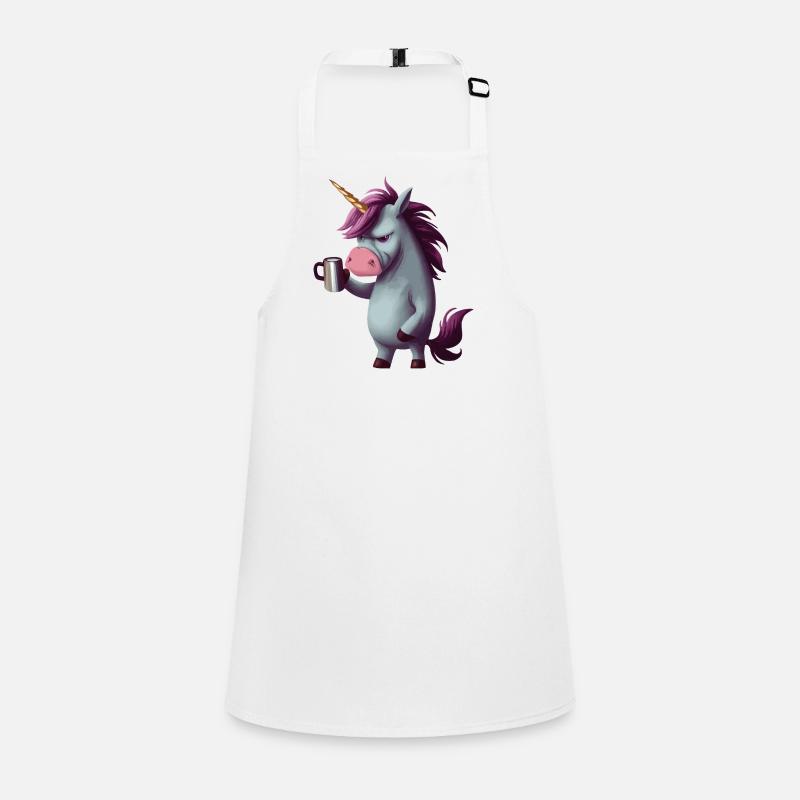 Einhorn mit Kaffeetasse Schürze für Kinder