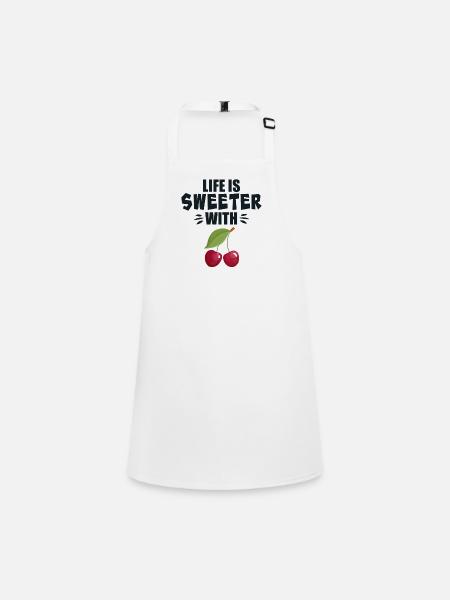 Life Is Sweeter With Cherry - Children's Apron - white - Front