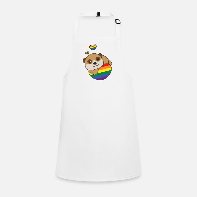 Regenbogen Flag Pride LGBTQ süßes Erdmännchen Love Schürze für Kinder