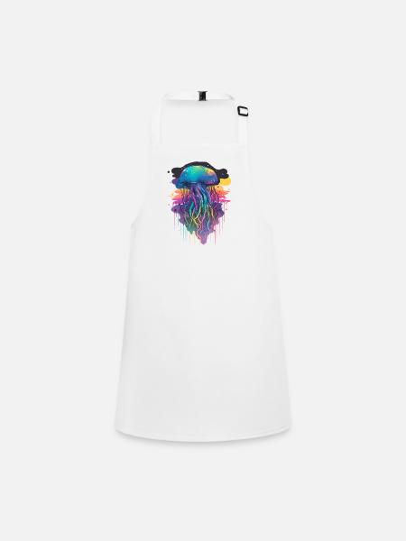 Large colorful jellyfish - Children's Apron - white - Front