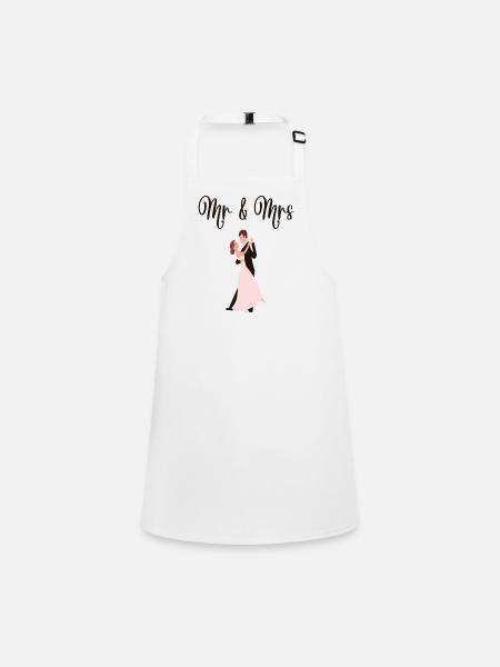 M. & Mme Mariage Fiançailles Mariage - Tablier Enfant - blanc - Devant