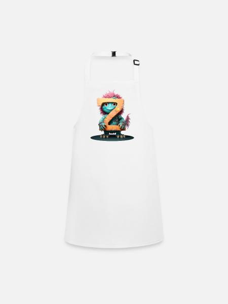 Poulet exotique avec lettre Z - Tablier Enfant - blanc - Devant