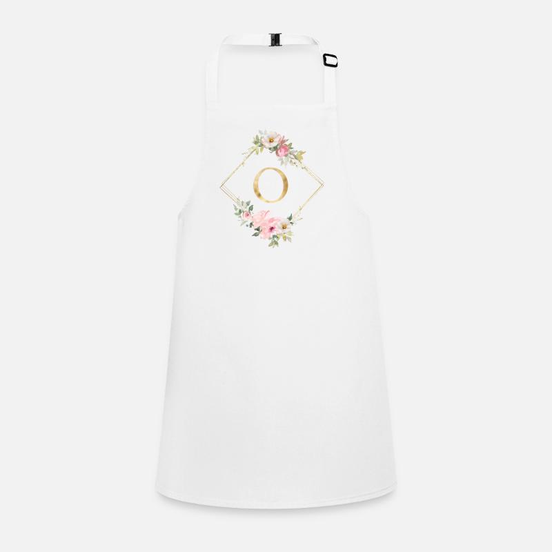 Customizable Monogram O Pastel Floral Children's Apron