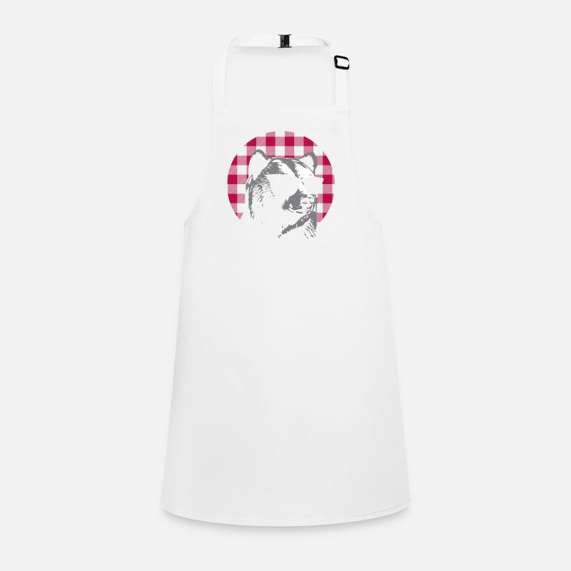 Red Buffalo Plaid Bear Children's Apron