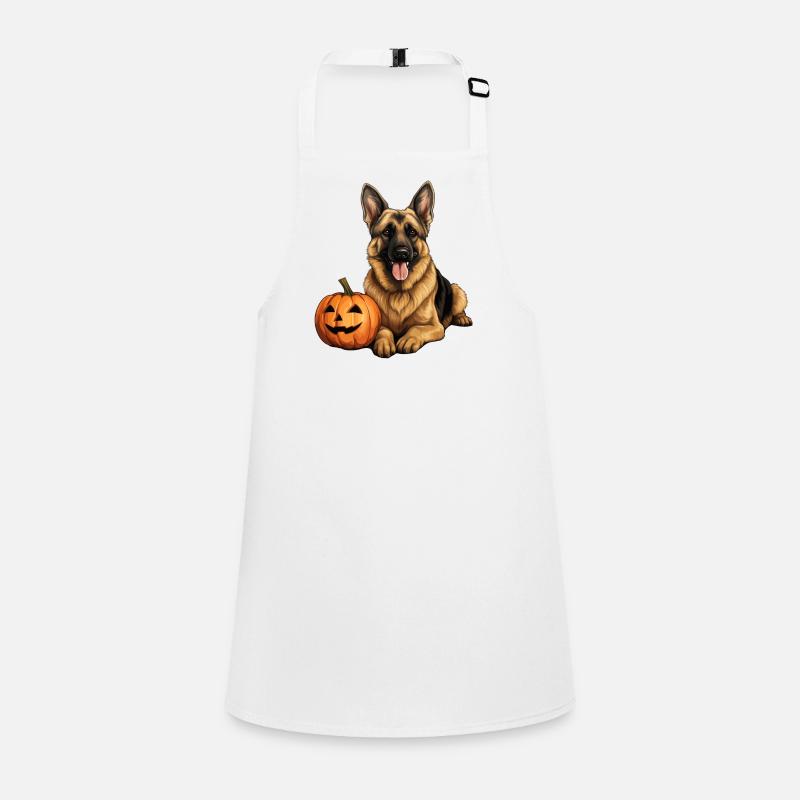 German Shepherd Pumpkin, lazy - Children's Apron - white
