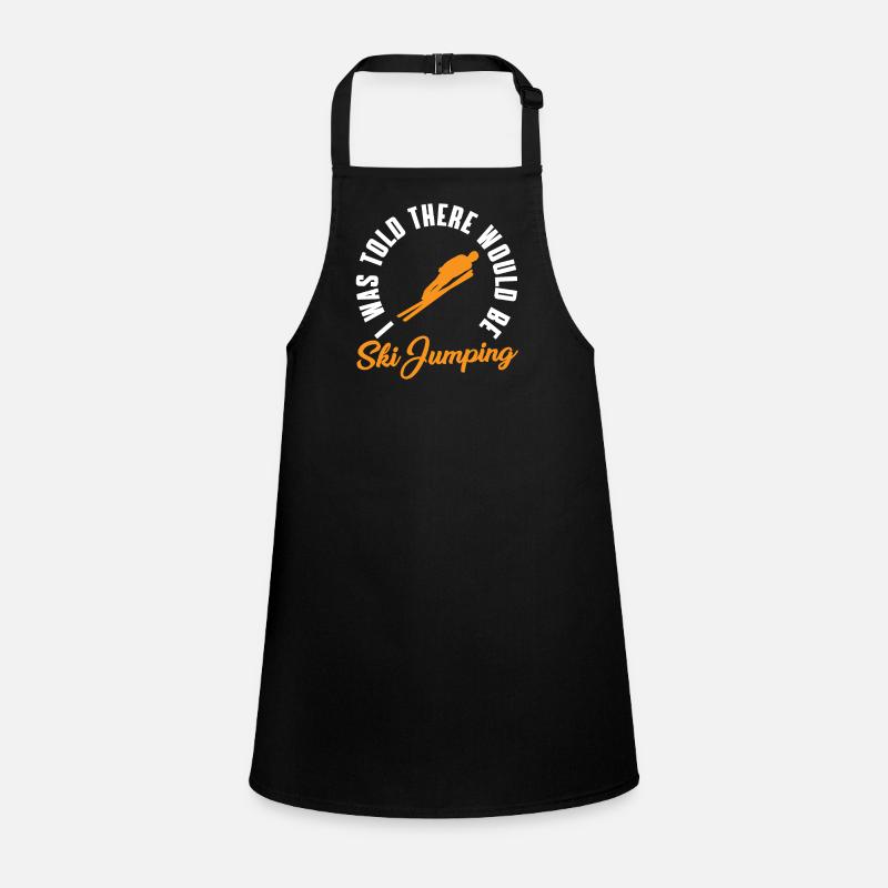 Funny ski jumping humor Children's Apron