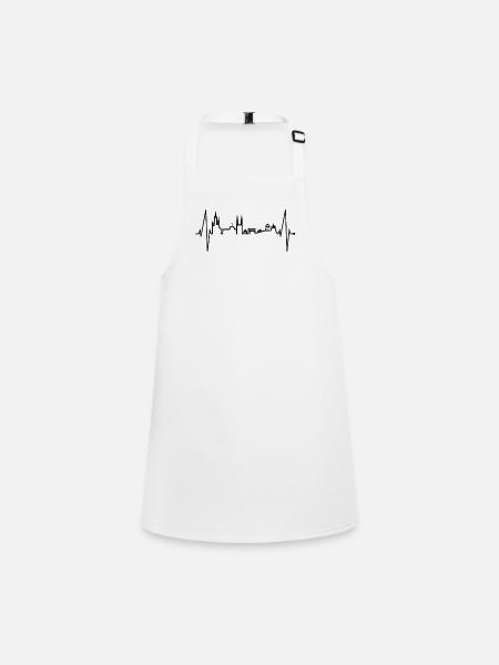 Wiesbaden Skyline Herzschlag Fan Herz Hessen Liebe - Children's Apron - white - Front
