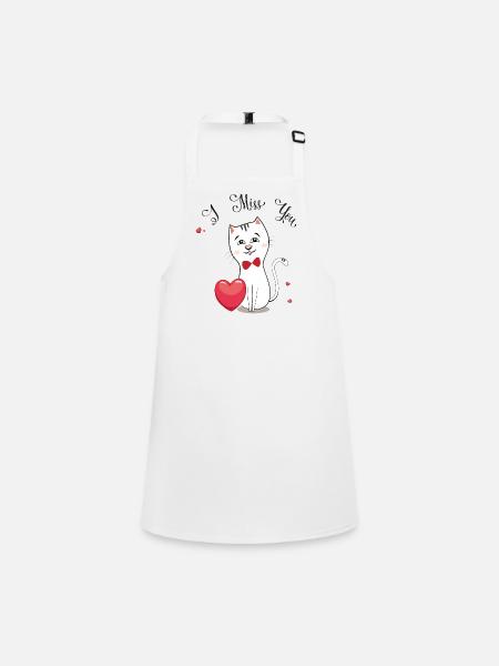 I miss you - Children's Apron - white - Front