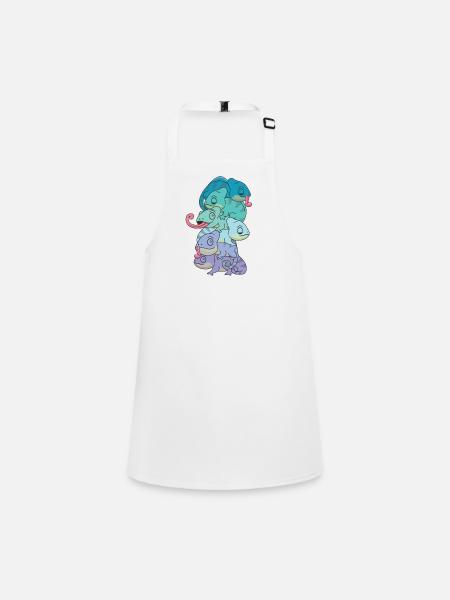 Neptunic Flag Pride LGBTQ Cute Chameleon Stack - Children's Apron - white - Front