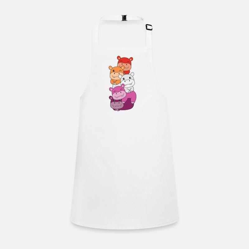 Lesbian Flag Pride LGBTQ Mignon Hippopotame Tablier Enfant