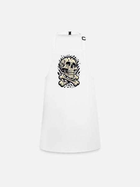 Totenkopf Skull And Bones Totenschädel - Children's Apron - white - Front