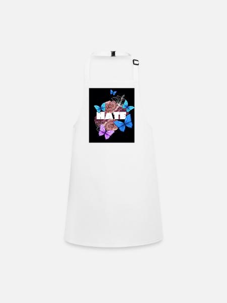 Hate Designer T-shirt - Schürze für Kinder - Weiß - Vorne