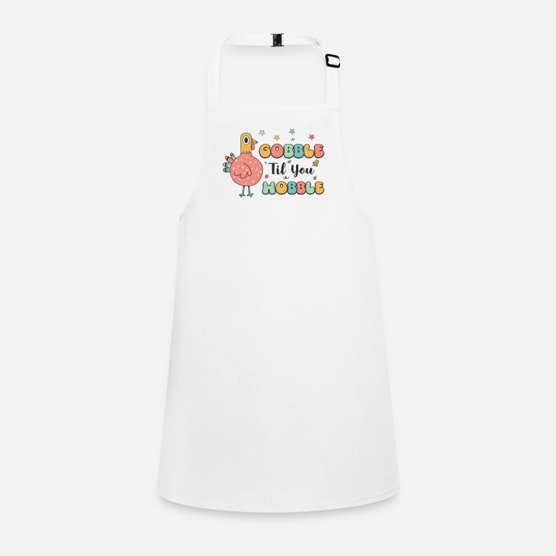 Gobble Til You Wobble - Funny Retro Thanksgiving Children's Apron