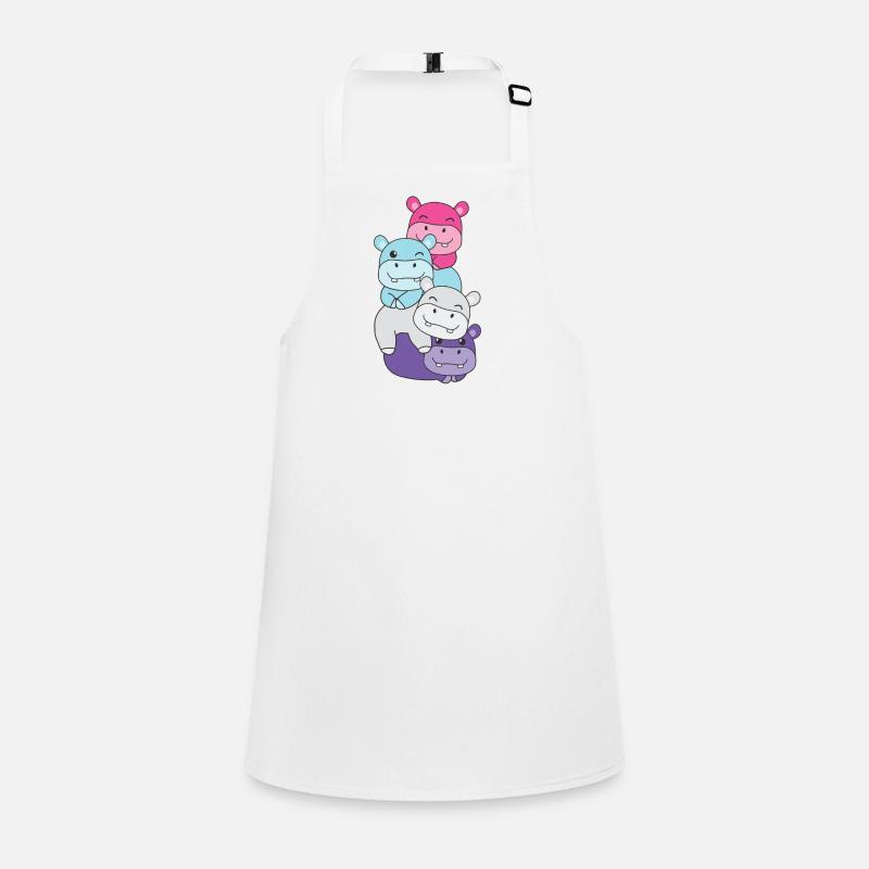 Multisexuel Drapeau Pride LGBTQ Hippopotames mignons Tablier Enfant