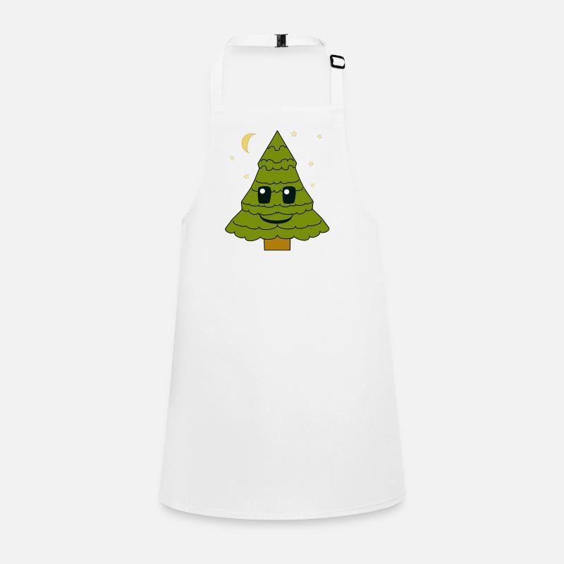 fir tree, fir tree, starry sky, moon, night, forest Children's Apron