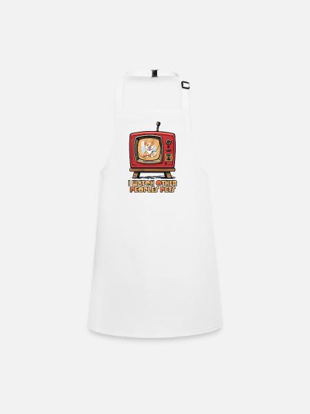 I watch other people's pets on TV - Children's Apron - white - Front