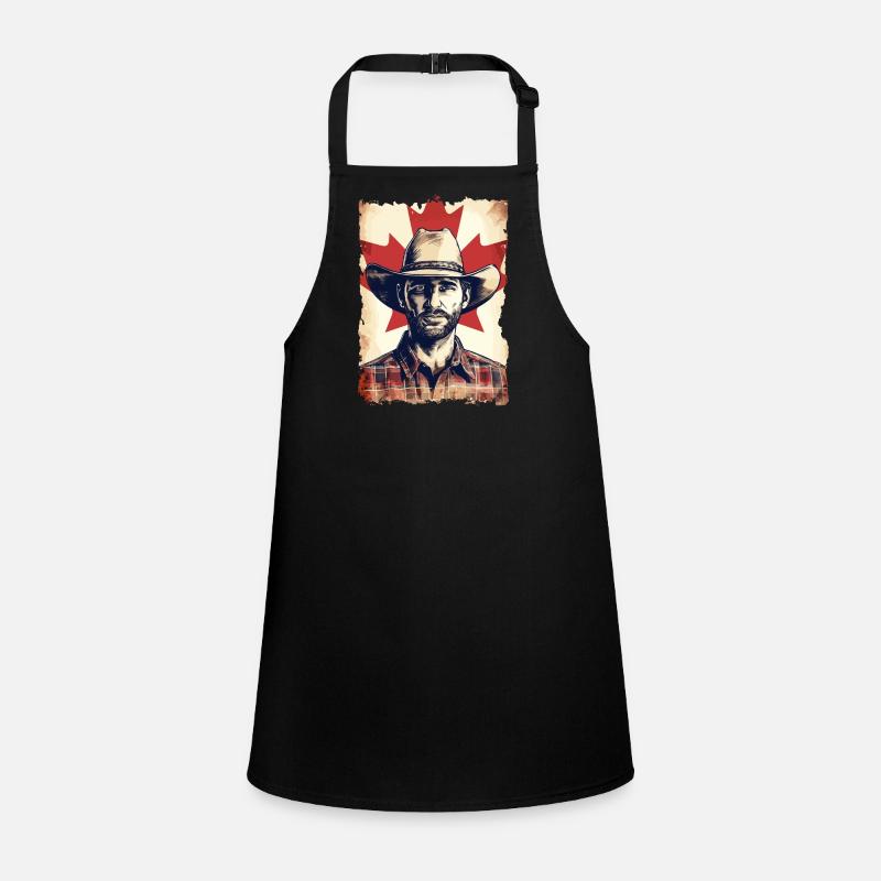 Canada Cowboy with Flag Horses Lover Children's Apron