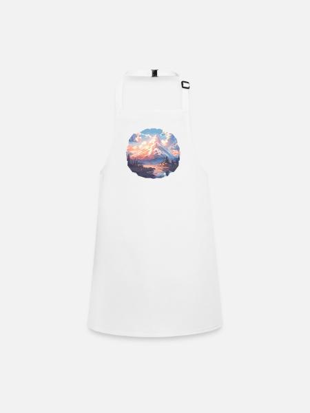Mountain Mountains Mountain Mountains Mountain Landscape Mountaineer - Children's Apron - white - Front