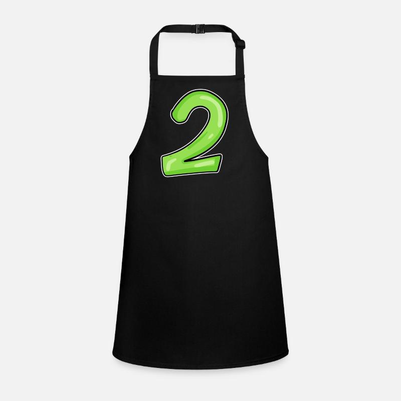 2 - Number - Number Two - 2 green Children's Apron