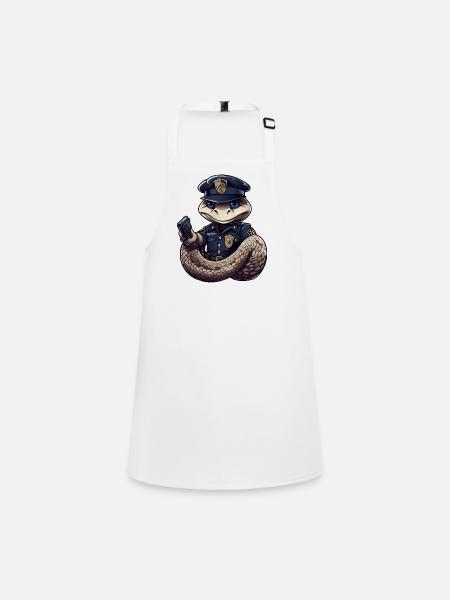 Snake Policeman - Children's Apron - white - Front