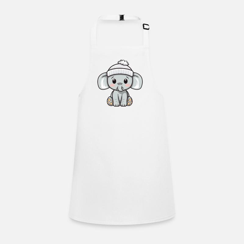 Elephant Winter Animal Cute Comic Children's Apron